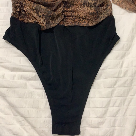 Leopard print mesh ruched long sleeve body suit - Picture 5 of 5
